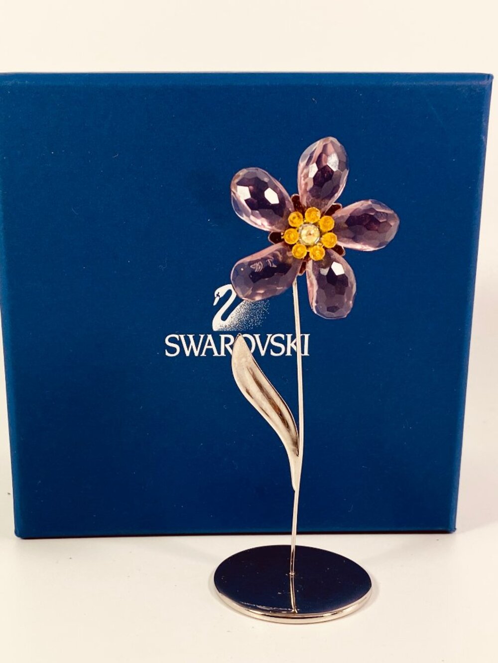 Extremely Rare Swarovski Crystal Deoli Purple Amethyst flower Retired